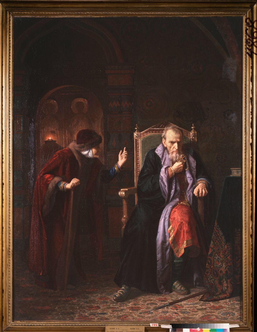 IV. Rettegett Iván cár (1530-1584) és ápolója (Rettegett Iván cár és ápolója) – Karl Bogdanovich Wenig (1830-1908) festménye, olaj, vászon alkotó: Karl Gottlieb Wenig