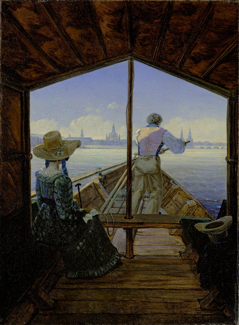 Kora reggel az Elbán, Drezda közelében, 1827 alkotó: Karl Gustav Carus
