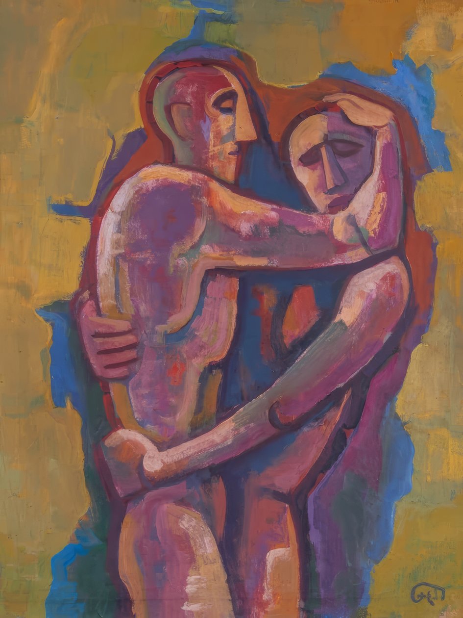 Birkózó férfiak alkotó: Karl Hofer