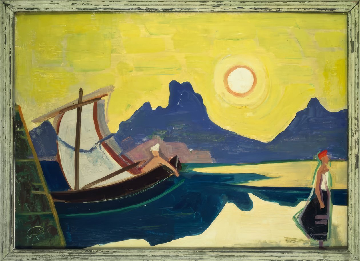 Tó és hegyek alkotó: Karl Hofer