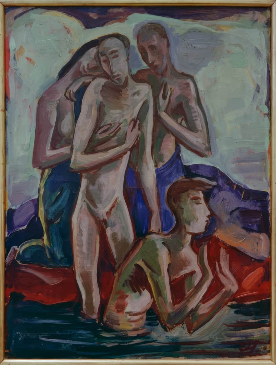 Keresztelés a Jordánban alkotó: Karl Hofer