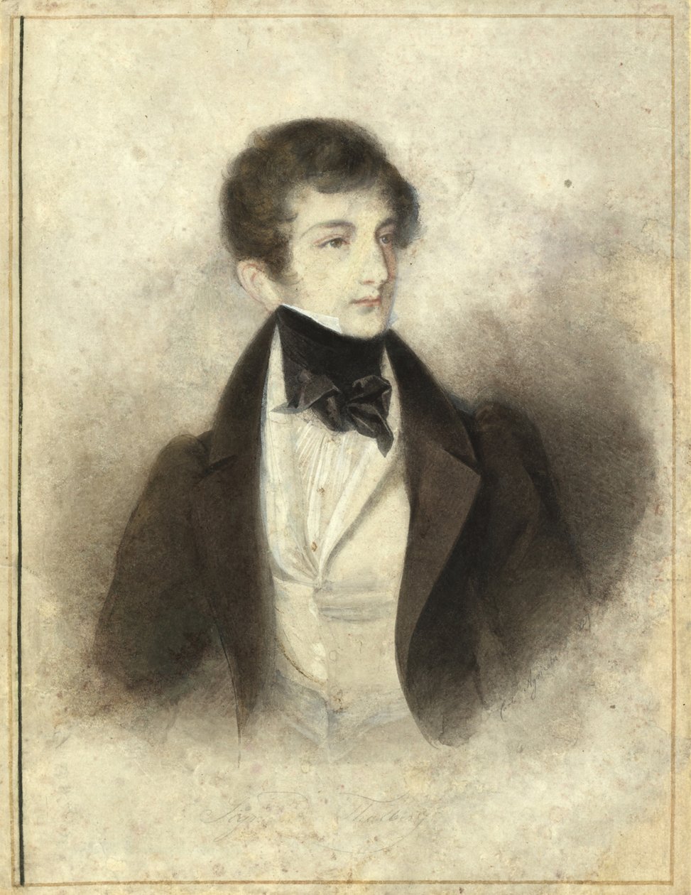 Thalberg Zsigmond zongoraművész és zeneszerző portréja 1812-1871, 1829. alkotó: Karl Joseph Aloys Agricola