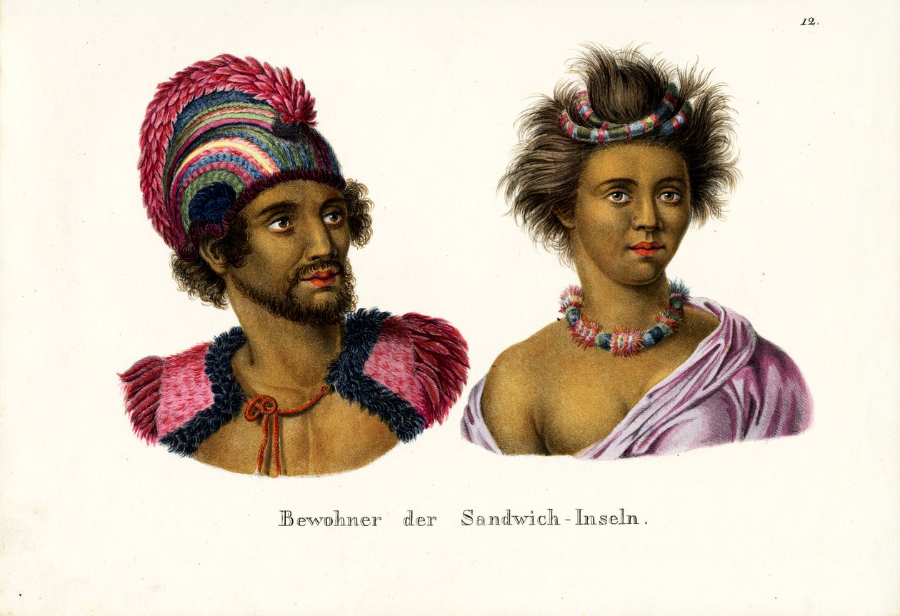 Hawaii népe, 1824 alkotó: Karl Joseph Brodtmann