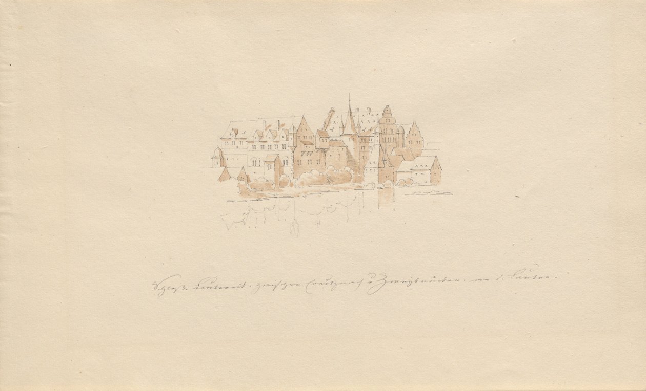 Lauter kastély Creutznach és Zweibrücken között an d. hangerő fel alkotó: Karl Julius Von Leypold