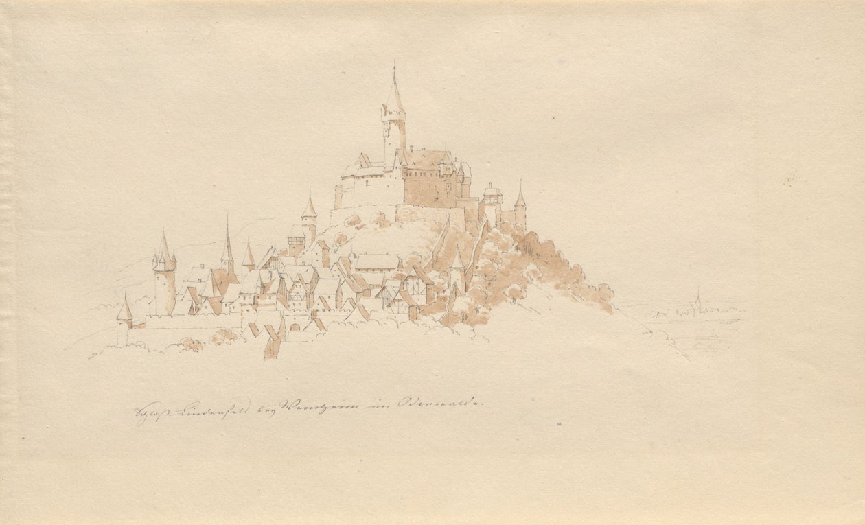 Lindenfels kastély Weinheim közelében, az Odenwaldban alkotó: Karl Julius Von Leypold