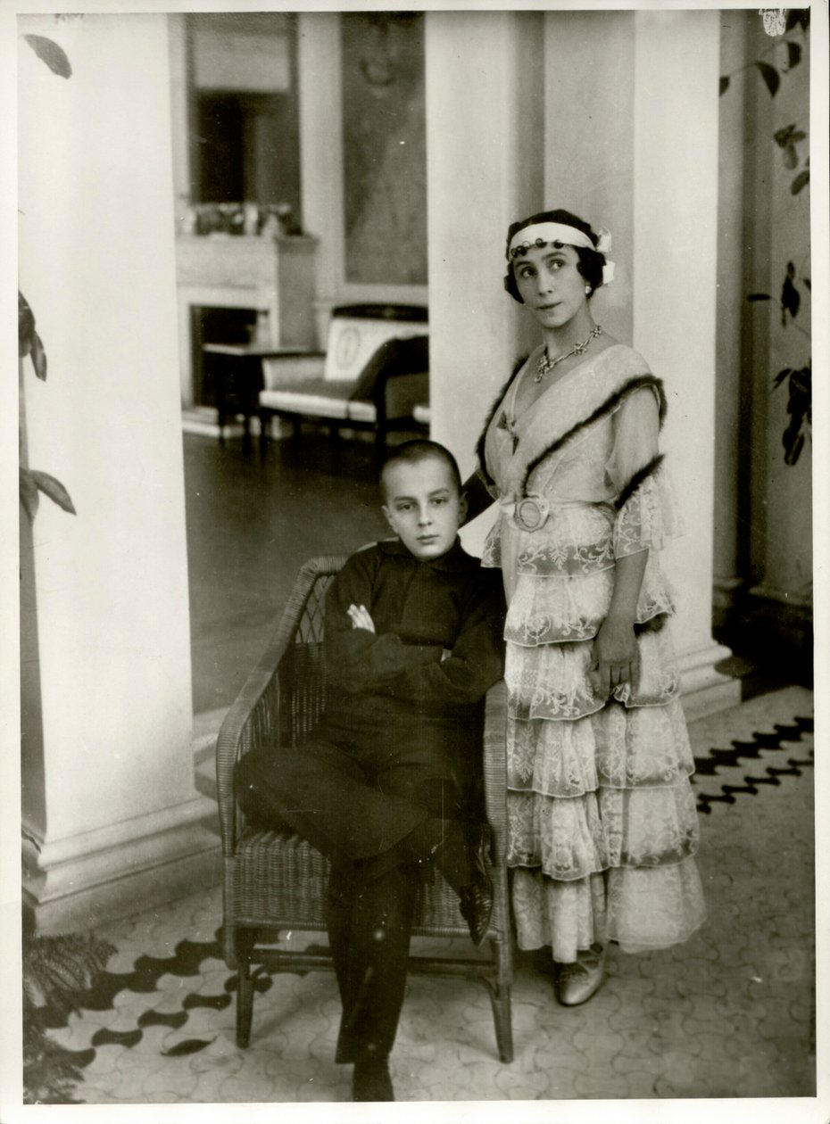 Mathilde Kschessinska 1872-1971 fiával, Vlagyimirral, 1916. alkotó: Karl Karlovich Bulla