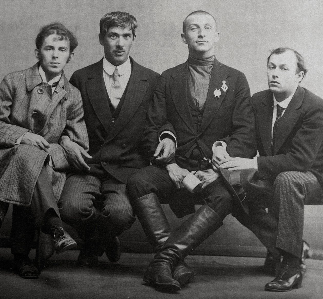 Osip Mandelstam, Korney Chukovsky, Benedikt Livshits és Jurij Annenkov, 1914 alkotó: Karl Karlovich Bulla