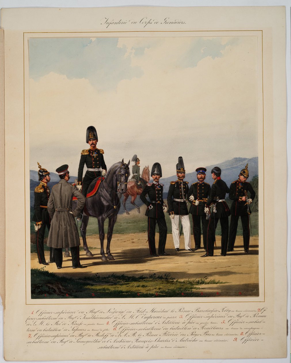 Az orosz császári gránátoshadtest gyalogsága, 1867 alkotó: Karl Karlovich Piratsky