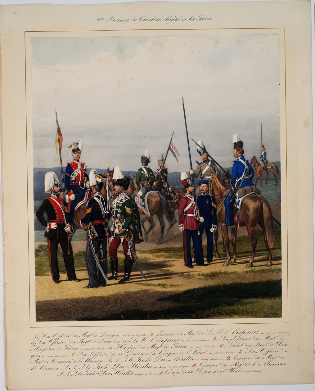La 2eme division de la cavalerie legere - A 2. gárdalovas hadosztály - Piratsky, Karl Karlovich (1813-1889) - 1867 - Színes litográfia - 56x45 - Magángyűjtemény alkotó: Karl Karlovich Piratsky