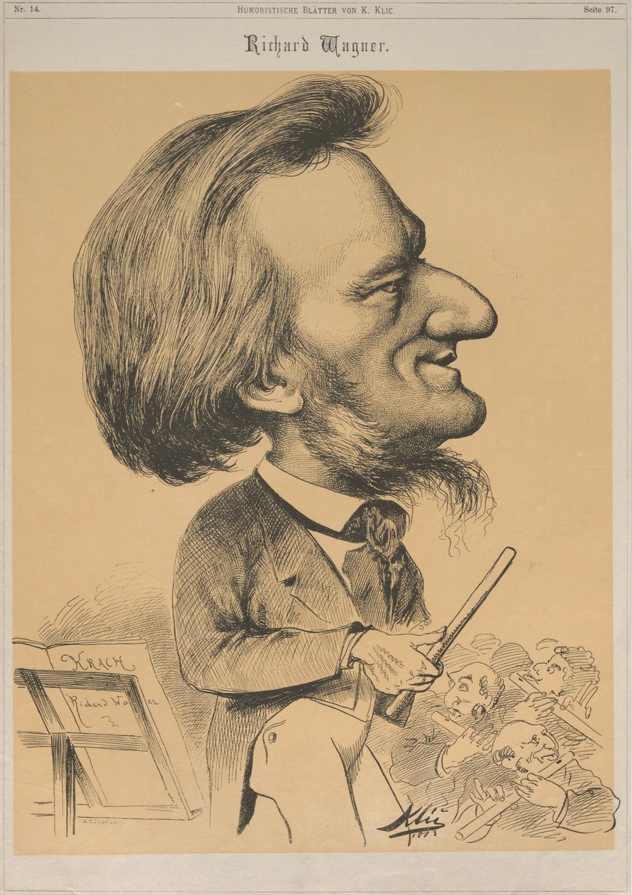 Richard Wagner a karmesteri pultnál, 1873. alkotó: Karl Klic