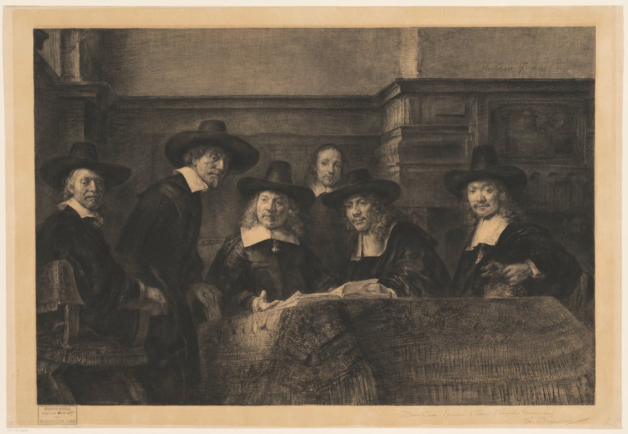 A Staalmeesterek Rembrandt után alkotó: Karl Köpping