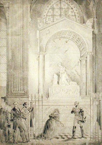 Jozefin császárnő (1763-1814) síremléke a Rueil-Malmaison-i Szent Péter és Szent Pál templomban (ceruza, papír) alkotó: Karl Loeillot Hartwig