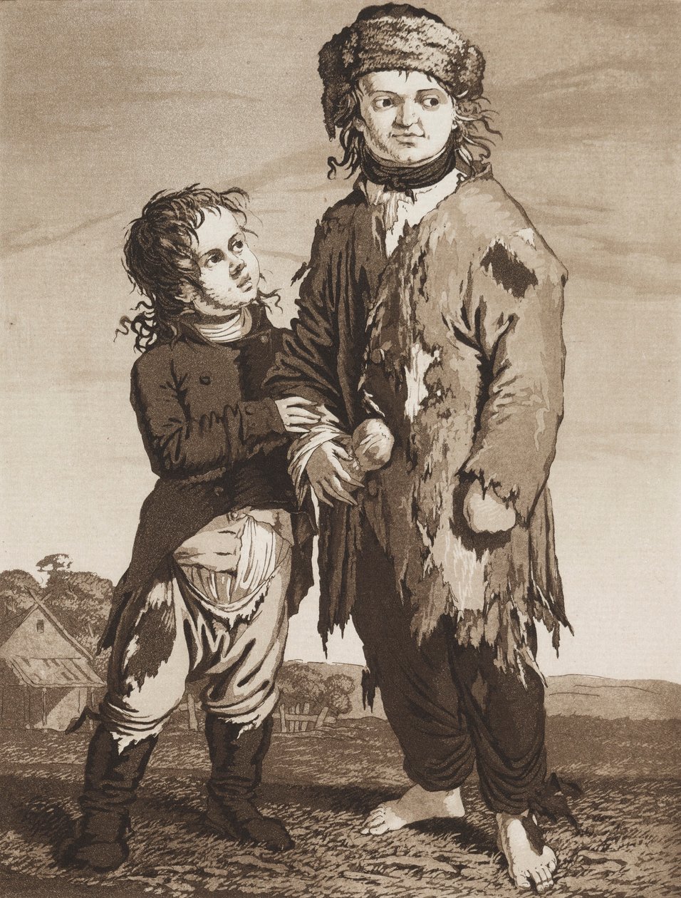 A fiatal koldusok, 1800 körül. alkotó: Karl Ludwig Bernhard Buchhorn