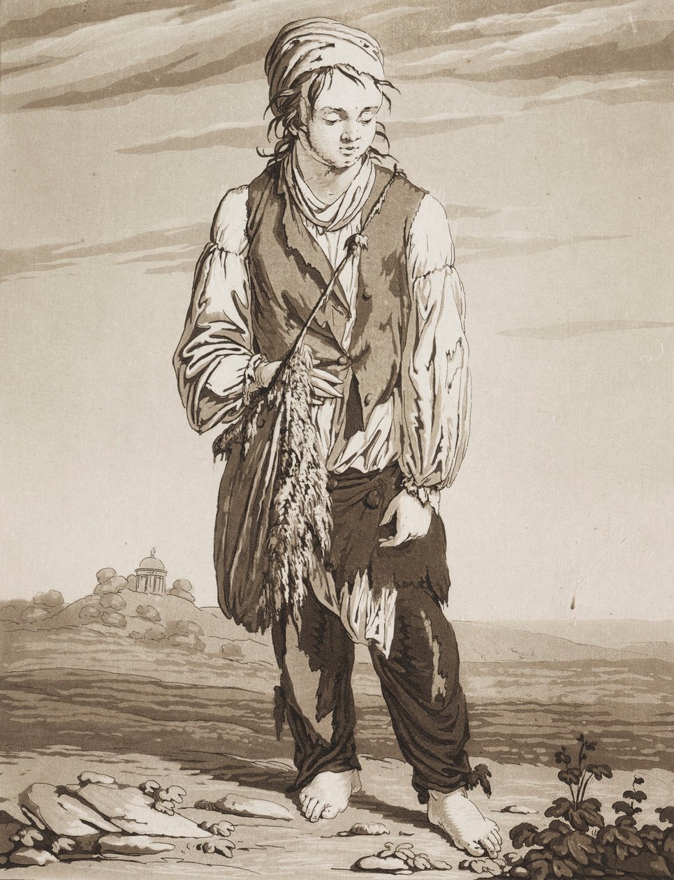 Az ifjú koldusok c. 1800. alkotó: Karl Ludwig Bernhard Buchhorn