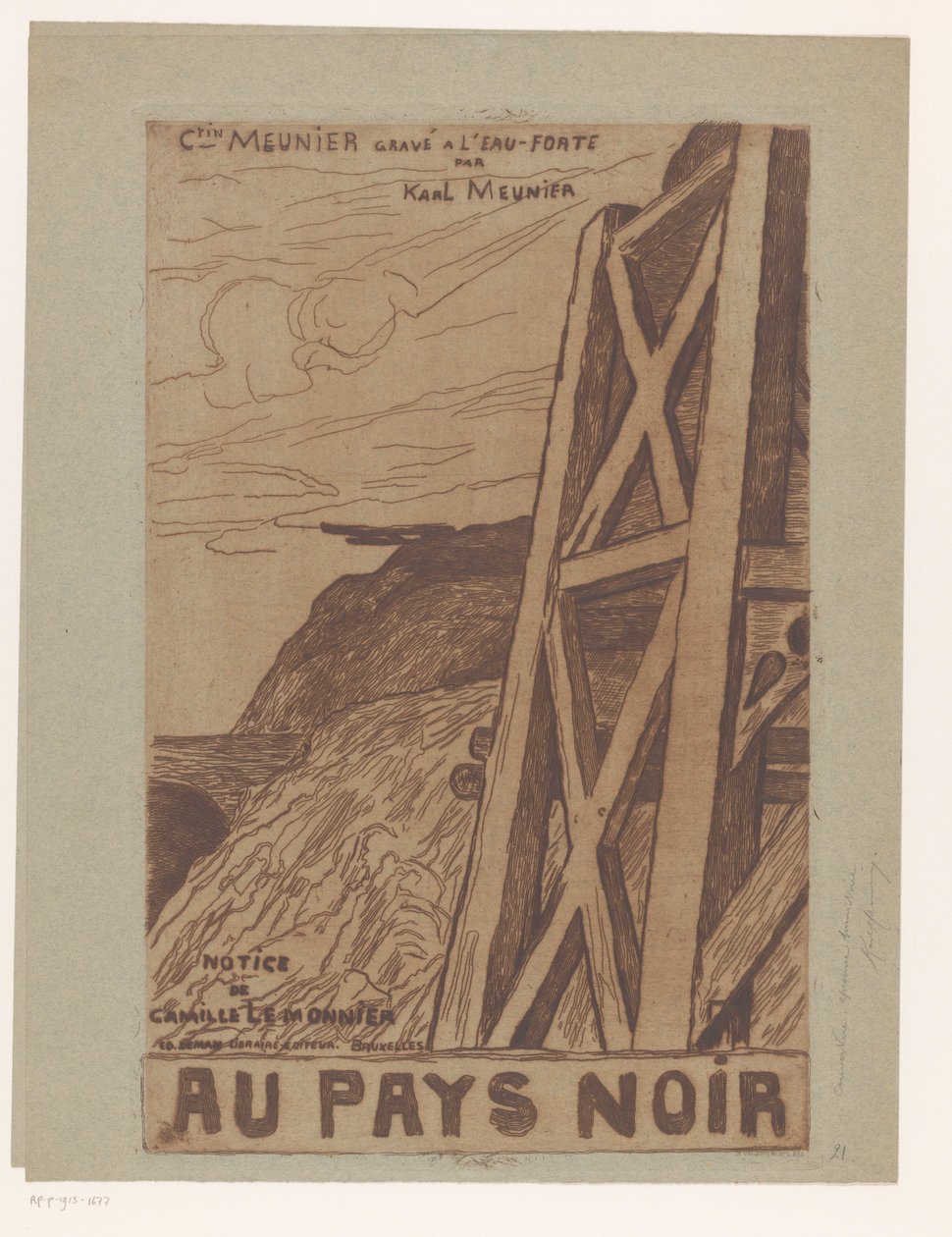 Hegyi táj ipari építkezéssel Címlap ehhez: Lemonnier, Au Pays Noir, [1885] alkotó: Karl Meunier