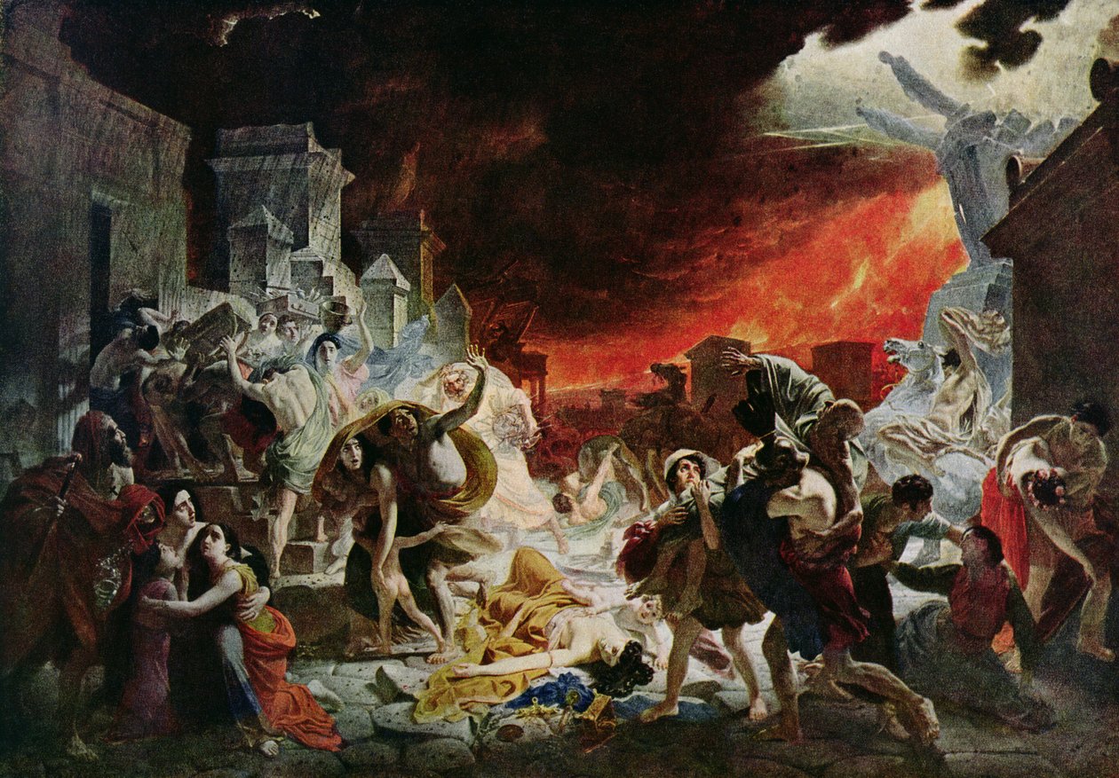 Pompei pusztulása i.sz. 79-ben (színes litó) alkotó: Karl Pavlovich (after) Bryullov