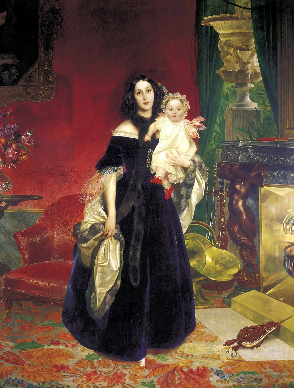 Maria Arkagyevna Stolypina Beck 1819-1889 lányával, 1840. alkotó: Karl Pavlovich Bryullov