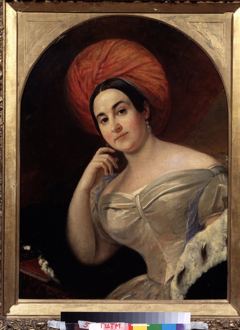 ""Portré de la comedienne Jekaterina Semyonova (1786-1849)"" Peinture de Karl Pavlovich Briullov (Brioullov) (1799-1852) Állami Központi A. Bakhrusin Színház Múzeum, Moszkva alkotó: Karl Pavlovich Bryullov