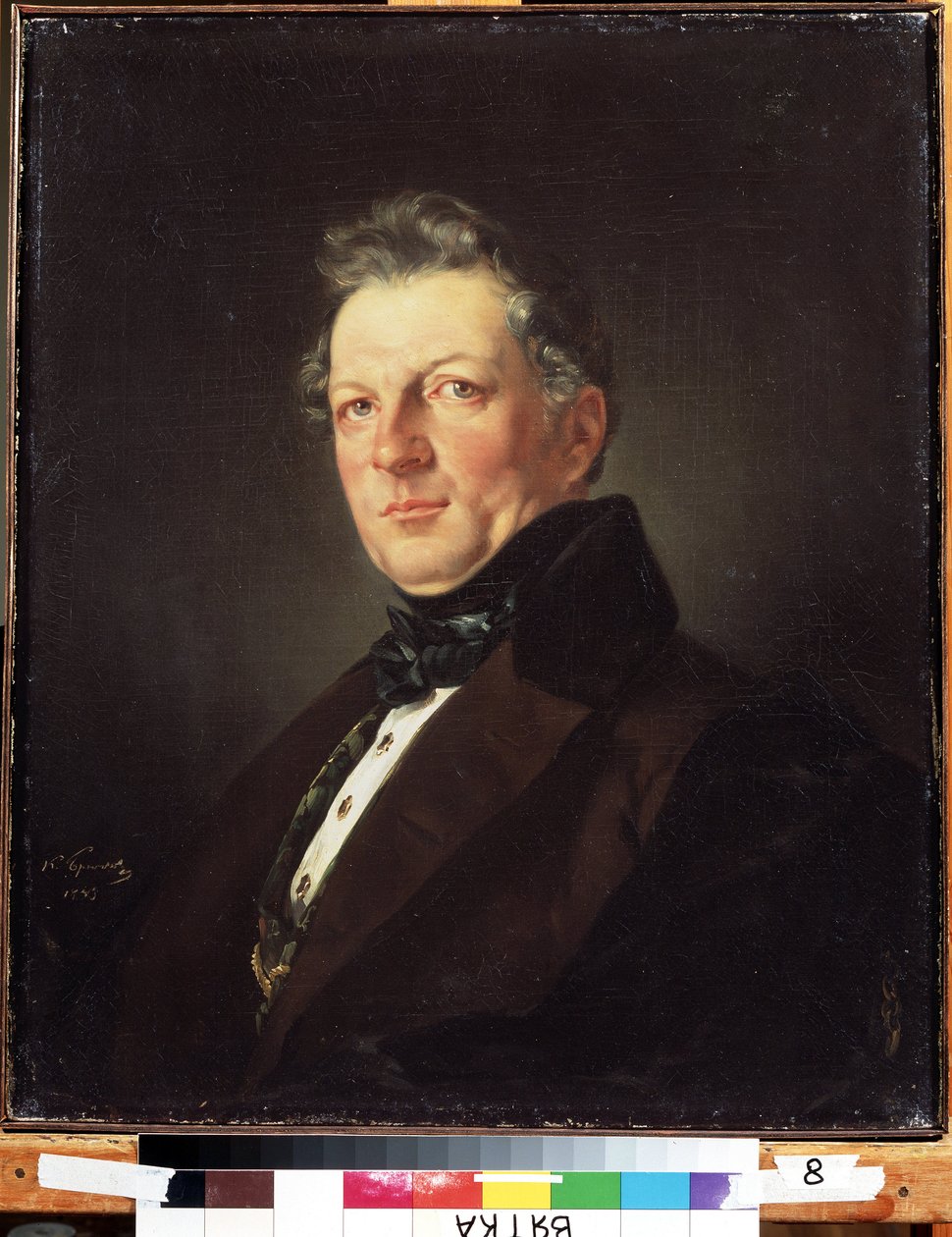 ""Architecte Andrej M. Bolotov (1801-1854) portréja"" Karl Pavlovich Briullov (Brioullov) peinture (1799-1852) 1843 Kirov Regionális A. és V. Vasnyecov Művészeti Múzeum alkotó: Karl Pavlovich Bryullov