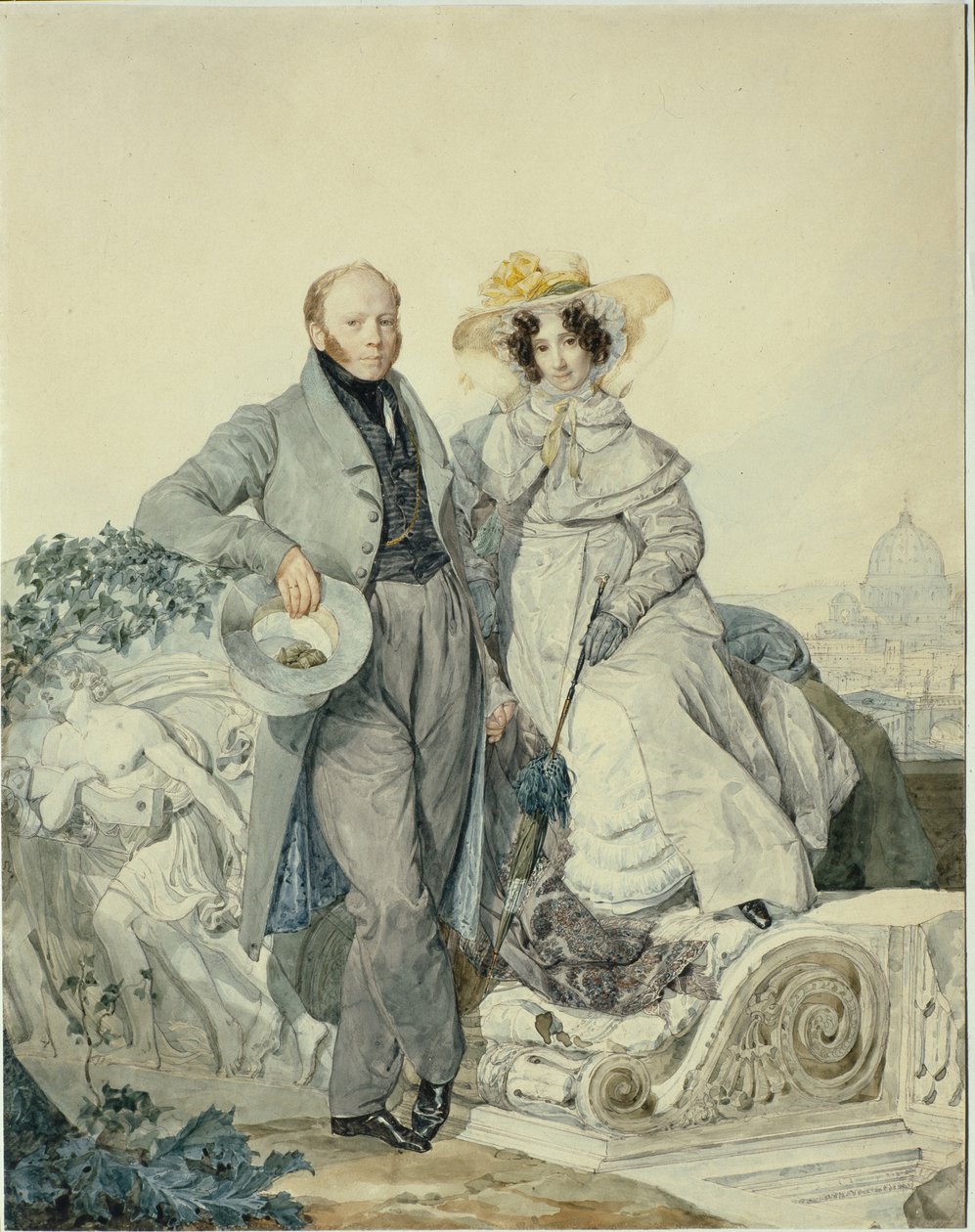 Grigorij Nikanorovics és Varvara Alekszejevna Olenin portréja, 1827 alkotó: Karl Pavlovich Bryullov