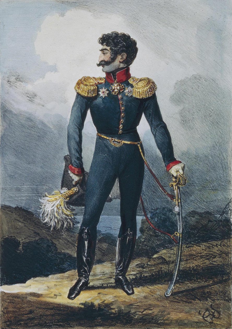 Valerian Grigorievich Madatov herceg portréja 1782-1829, 1822 alkotó: Karl Pavlovich Bryullov