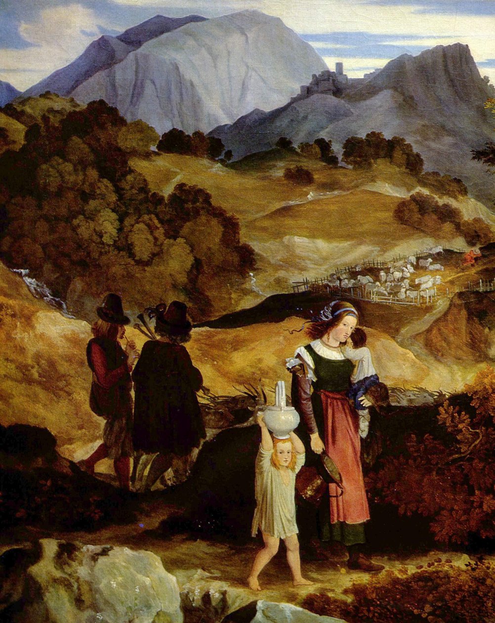 Német: Hegyi táj Subiaco közelében pásztorokkal
 (részlet) alkotó: Karl Philipp Fohr