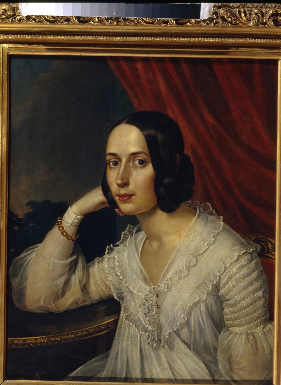 Natalia Alekseevna Tuchkova Ogareva (1829-1913) portréja (N. A. Tuchkova Ogareva portréja). Karl Reichel peinture (1788-1857), olaj, vászon 1842. Art russe alkotó: Karl Reichel