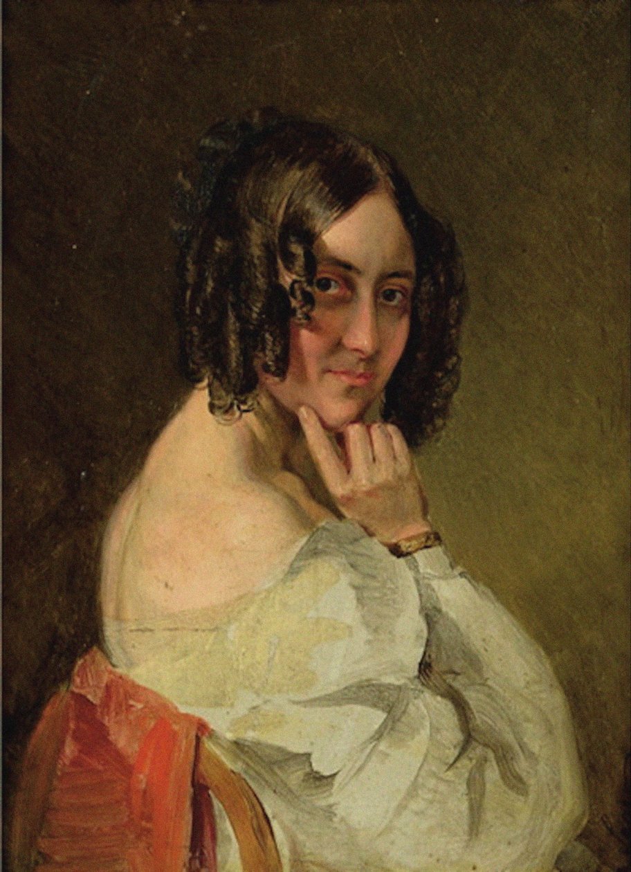 Therese von Droßdik bárónő, született Malfatti 1792-1851. alkotó: Karl Saar