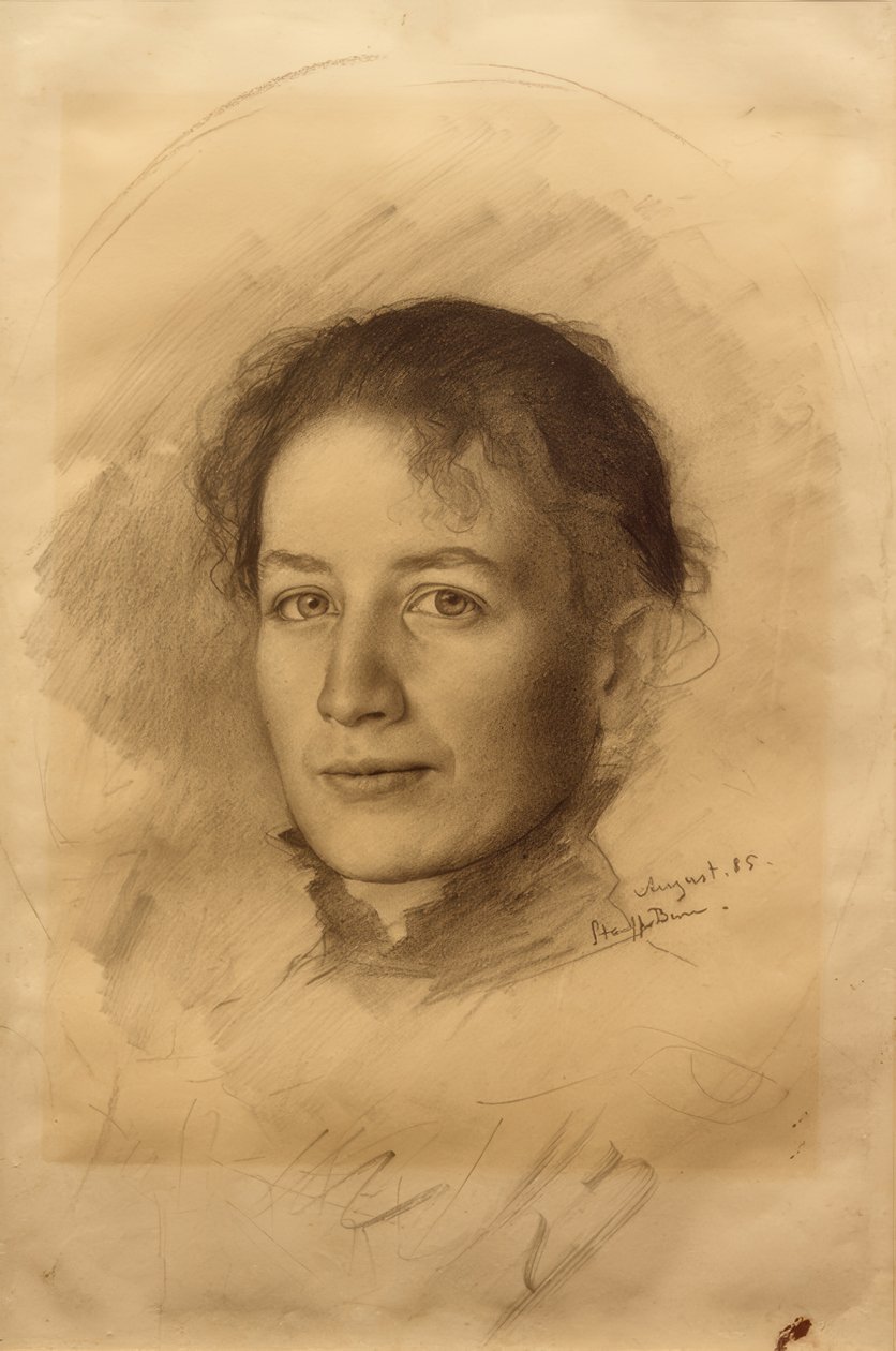 A művész nővérének, Marie Stauffernek portréja alkotó: Karl Stauffer Bern