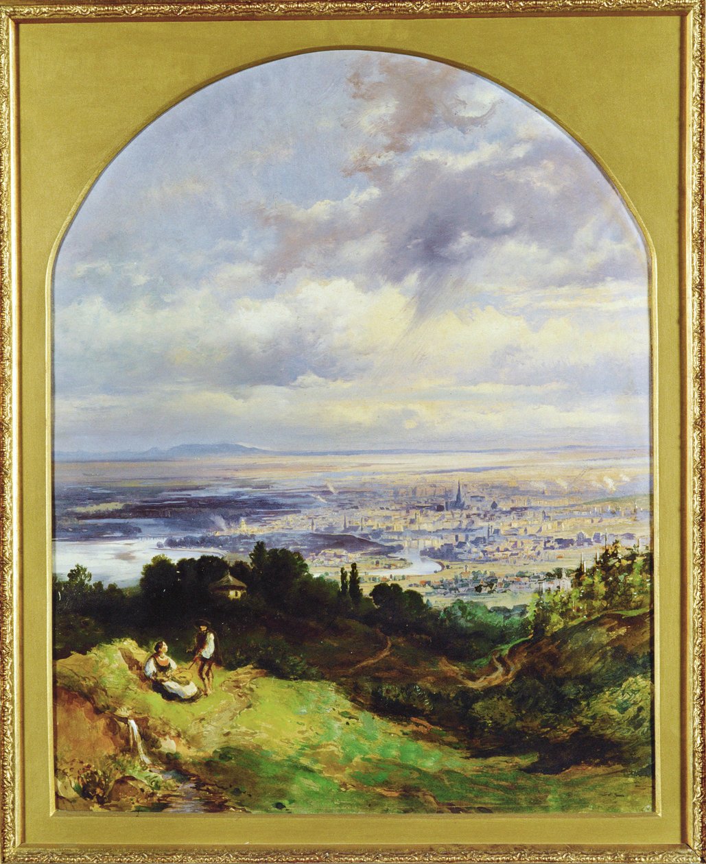 Blick auf Wien - Bécs 1860 körül ... (festmény, vászon) alkotó: Karl the Elder Schweninger