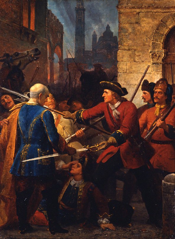 A cremonai razzia 1702 alkotó: Karl von Blaas