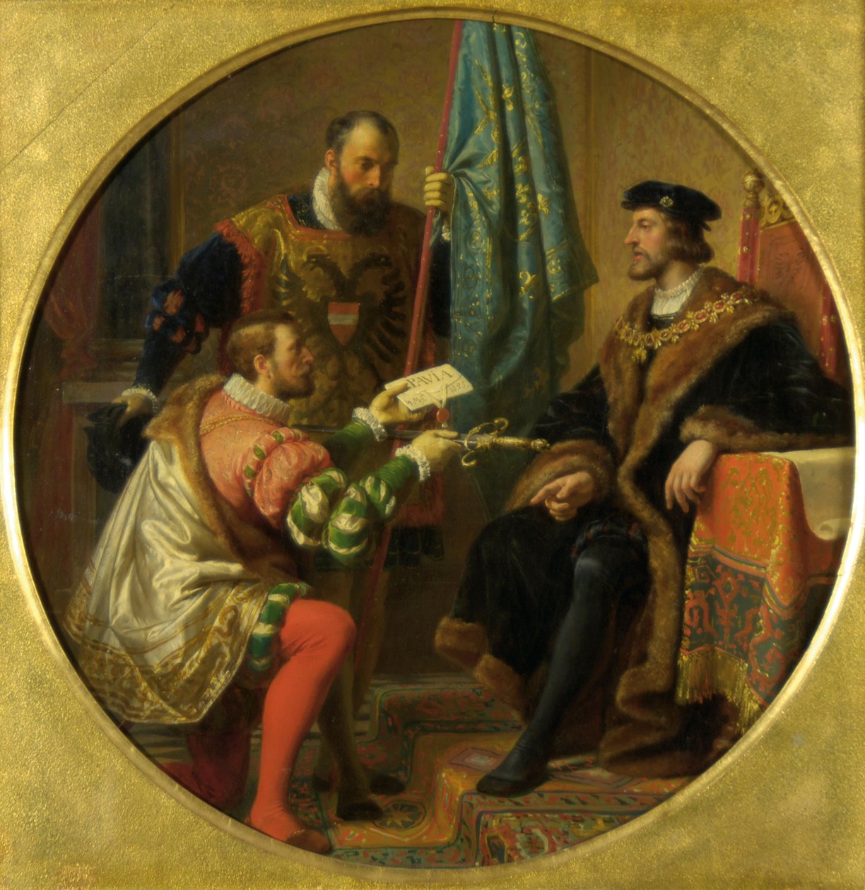 V. Károly császár és I. Ferenc király Paviában 1525-ben alkotó: Karl von Blaas