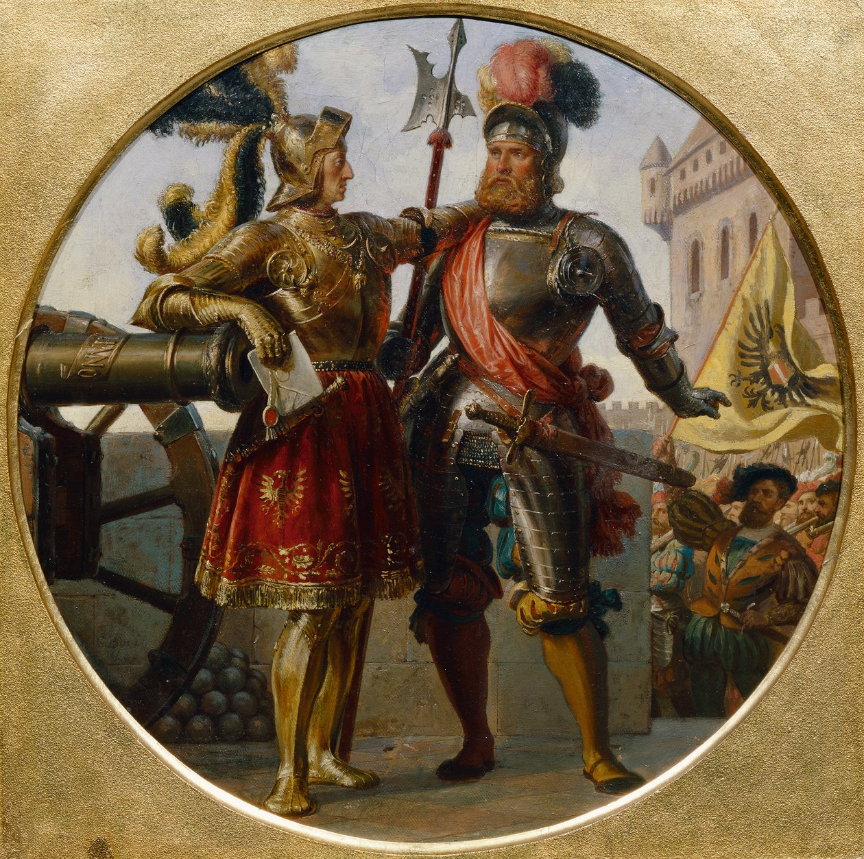 Maximilian I. császár és Georg von Frundsberg alkotó: Karl von Blaas