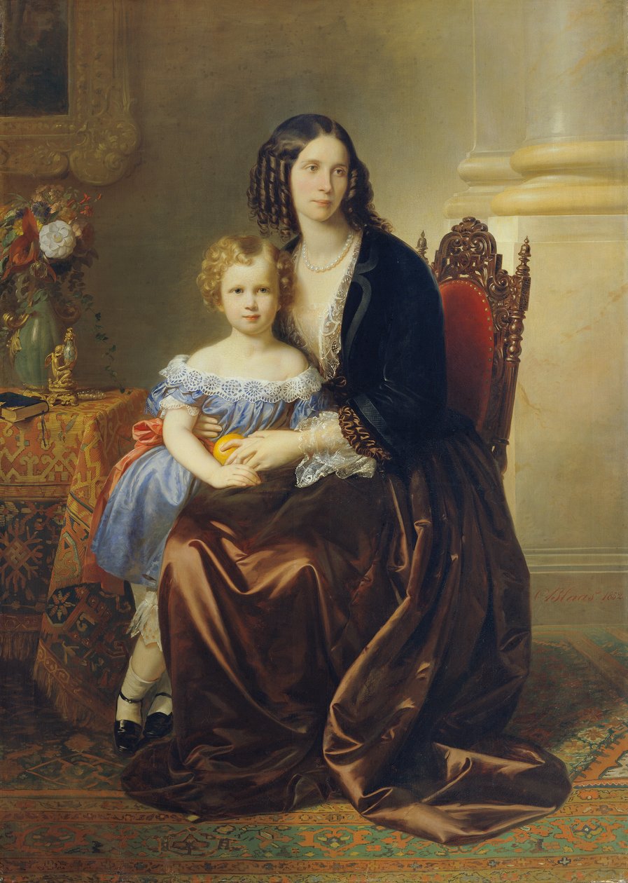 Leonie Lanckorońska grófnő, született Potocka grófnő, fiával, Karllal alkotó: Karl von Blaas