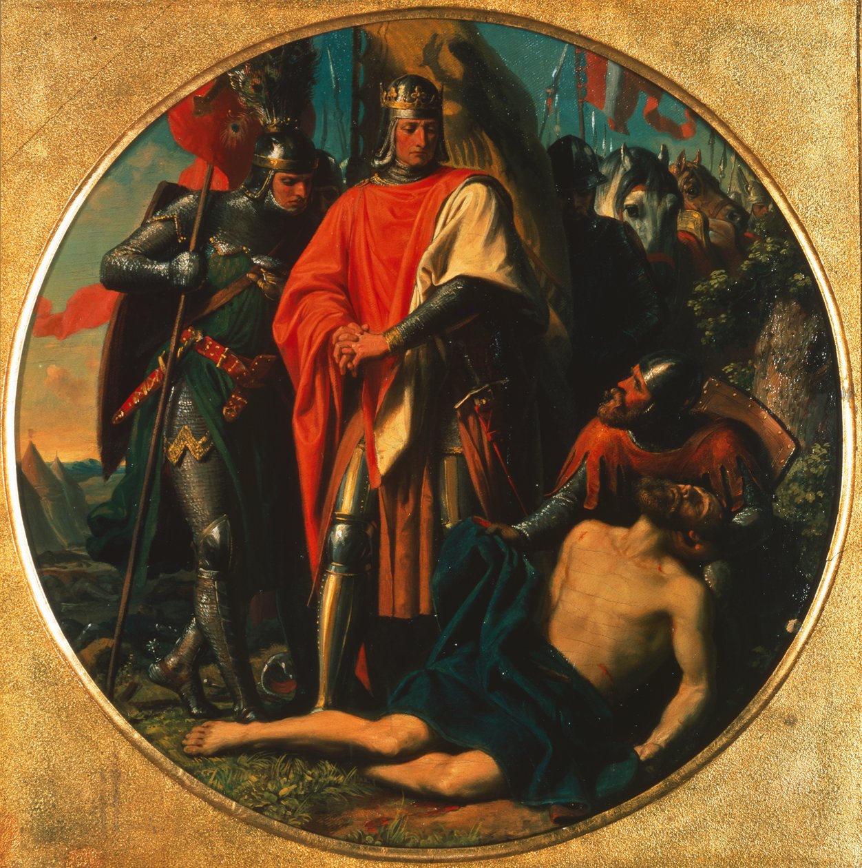 Habsburg I. Rudolf Ottokár holttesténél Dürnkrut közelében 1278 alkotó: Karl von Blaas