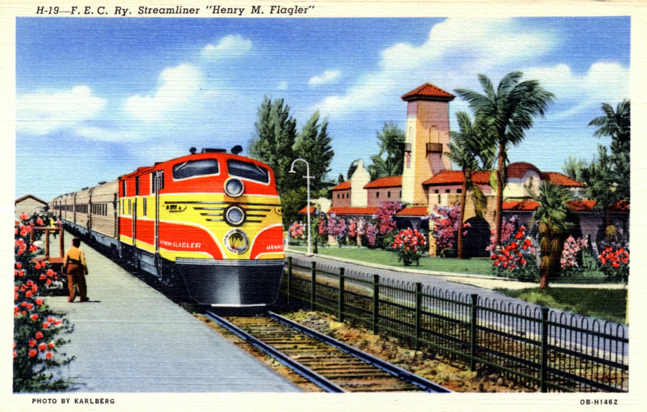 FEC Railway áramvonalas vonat Henry M Flagler, Florida, 1940 alkotó: Karlberg