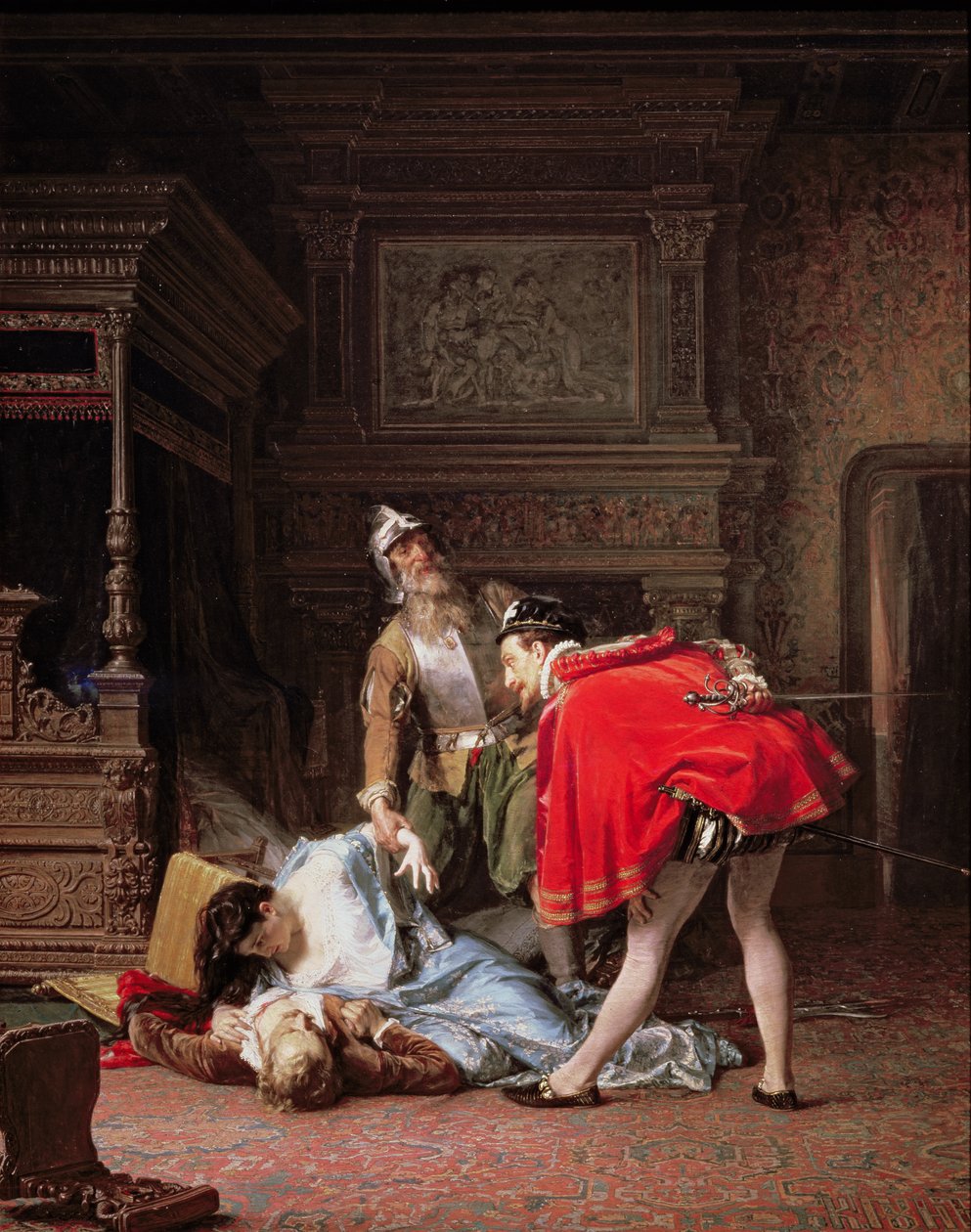 Jelenet a Szent Bertalan éjszakájából, 1870 alkotó: Karlis Fridikh Huns