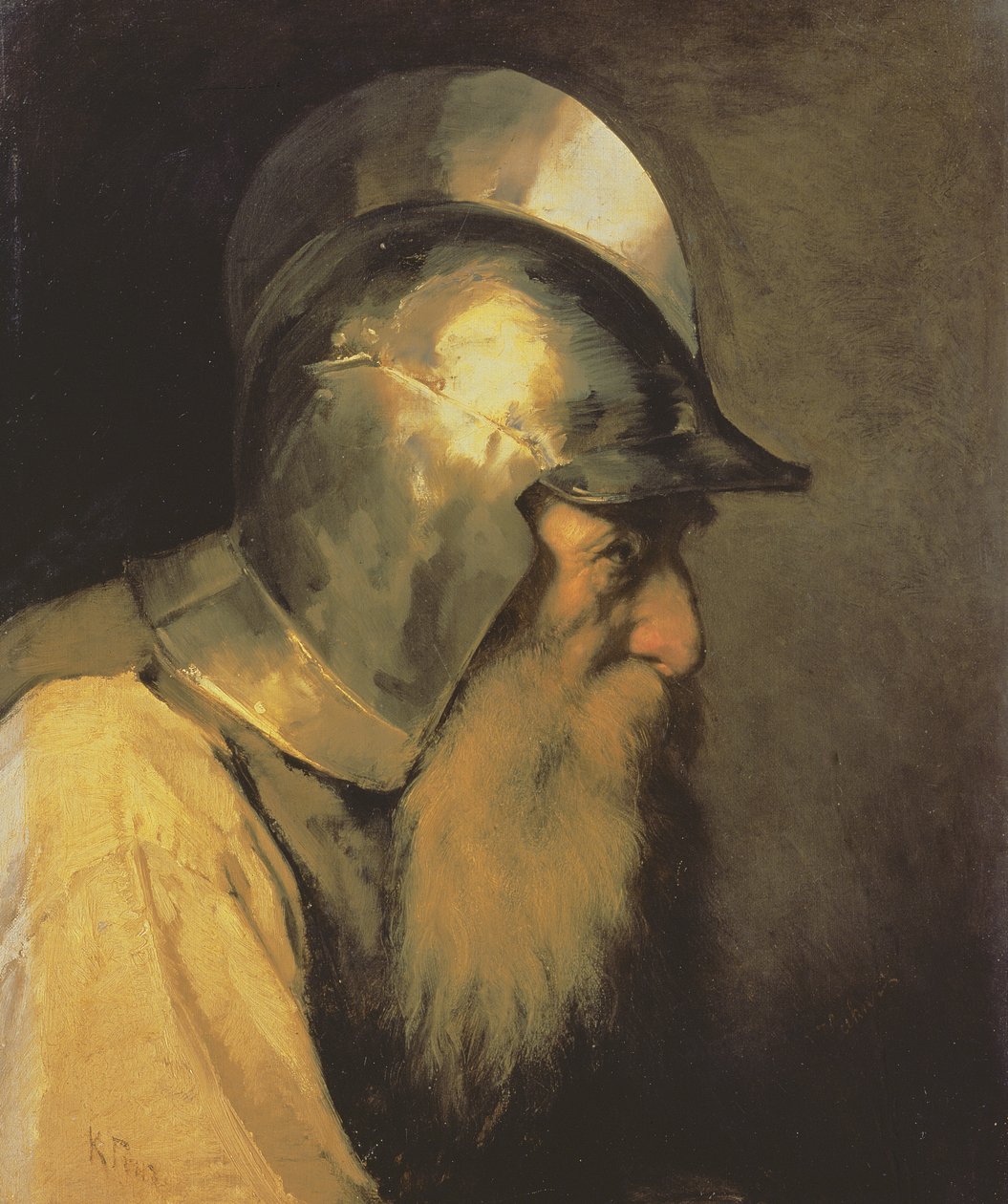 Egy öreg harcos a hugenották idejéből, 1870 alkotó: Karlis Fridikh Huns