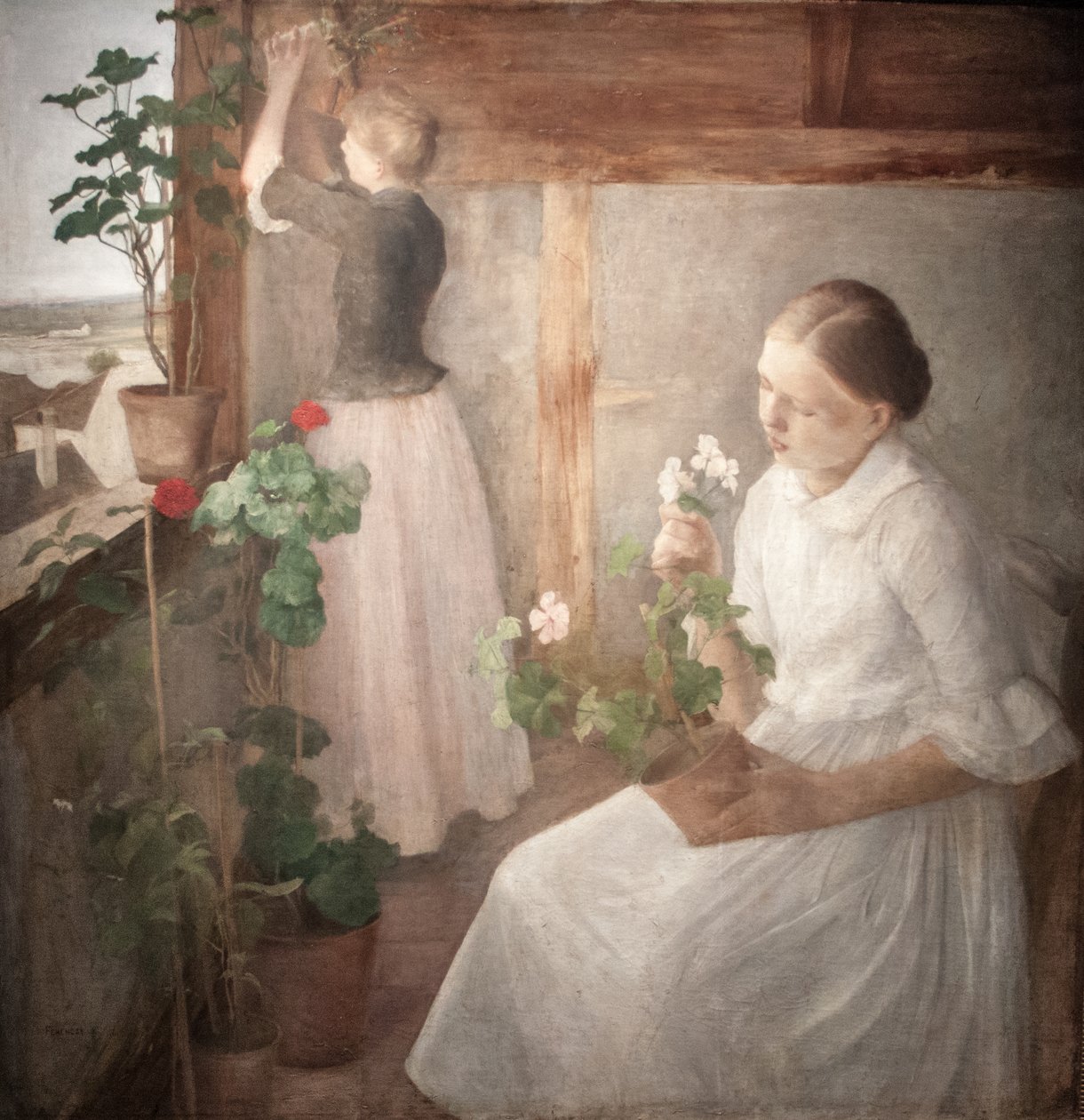 Leanyok viragokat gondoznaknEnglish: Girls_tending_flowersn alkotó: Károly Ferenczy