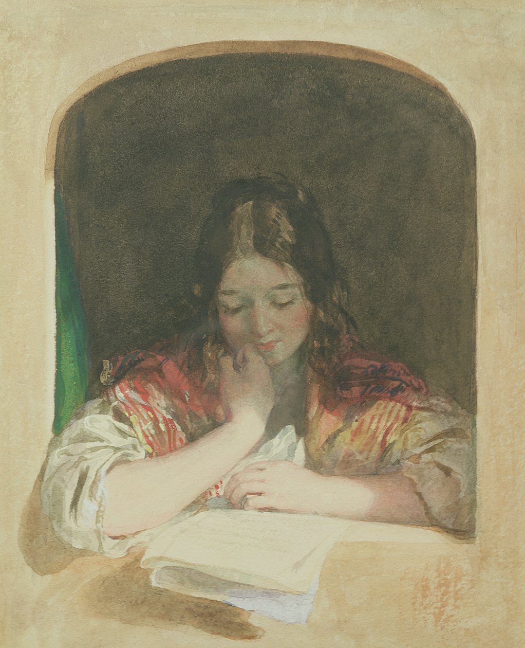 Lány ablakban olvasó, 19. század alkotó: Karoly or Charles Brocky