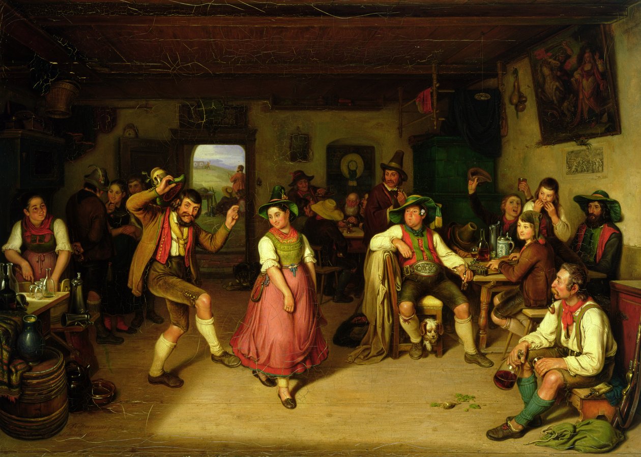 Céllövészet és tánc az Oberbayernben, 1841 alkotó: Kaspar Kaltenmoser