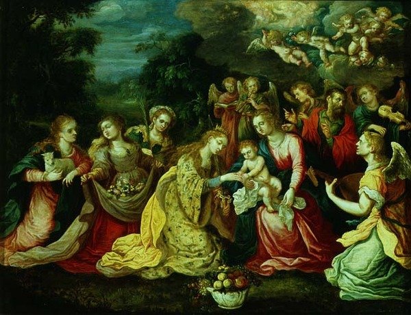 Szent Katalin misztikus házassága alkotó: Kasper or Gaspar van den (attr. to) Hoecke