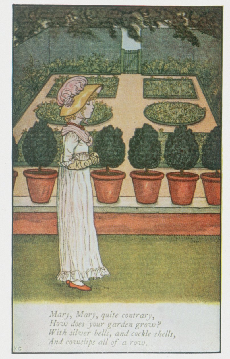 Április Baba dallamkönyve: Mária, Mária, egészen ellenkezőleg alkotó: Kate Greenaway