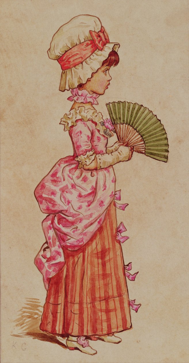 For the Dance, az egyik 12 illusztrációból álló készlet a „Karácsony a Little Peopleton Manor-ban” a The Illustrated London News számára, 1879 alkotó: Kate Greenaway