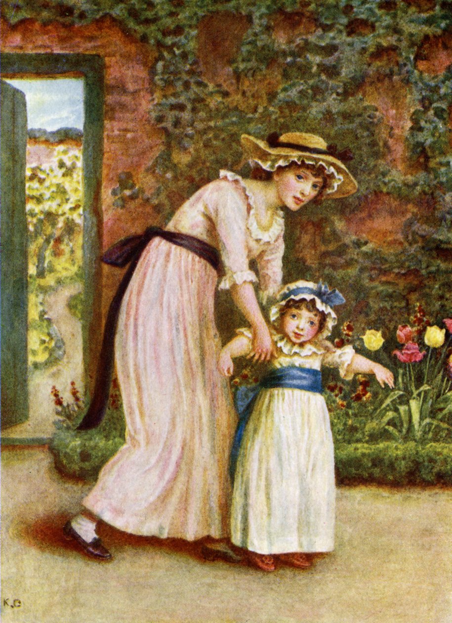 Két lány a kertben, Kate Greenaway alkotó: Kate Greenaway