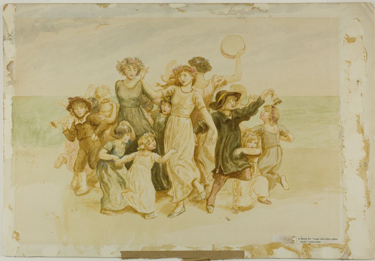 Gyermekek játszanak a tengerparton alkotó: Kate Greenaway