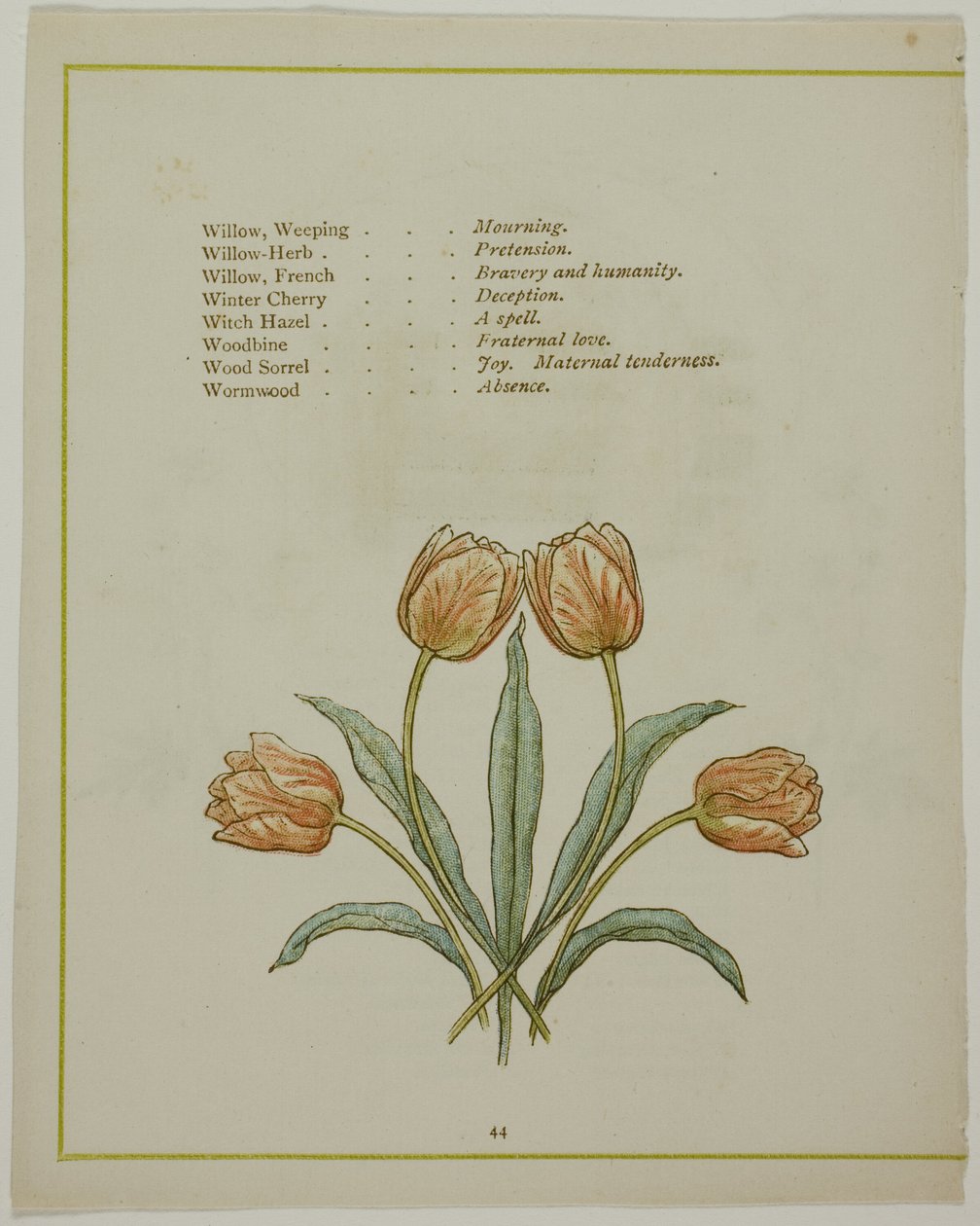 Dekoratív illusztráció, a Virágok megvilágított nyelvéből alkotó: Kate Greenaway