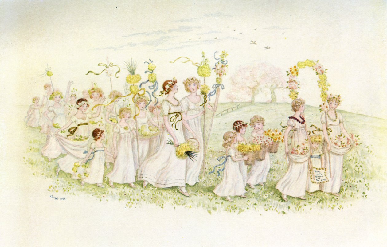 "Boldog visszatérést a naphoz" Kate Greenaway. alkotó: Kate Greenaway