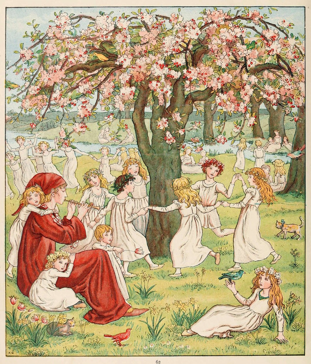 Hogyan lopták el a gyermekeiket, a Hamelini pipás kocsmából. 1888. alkotó: Kate Greenaway