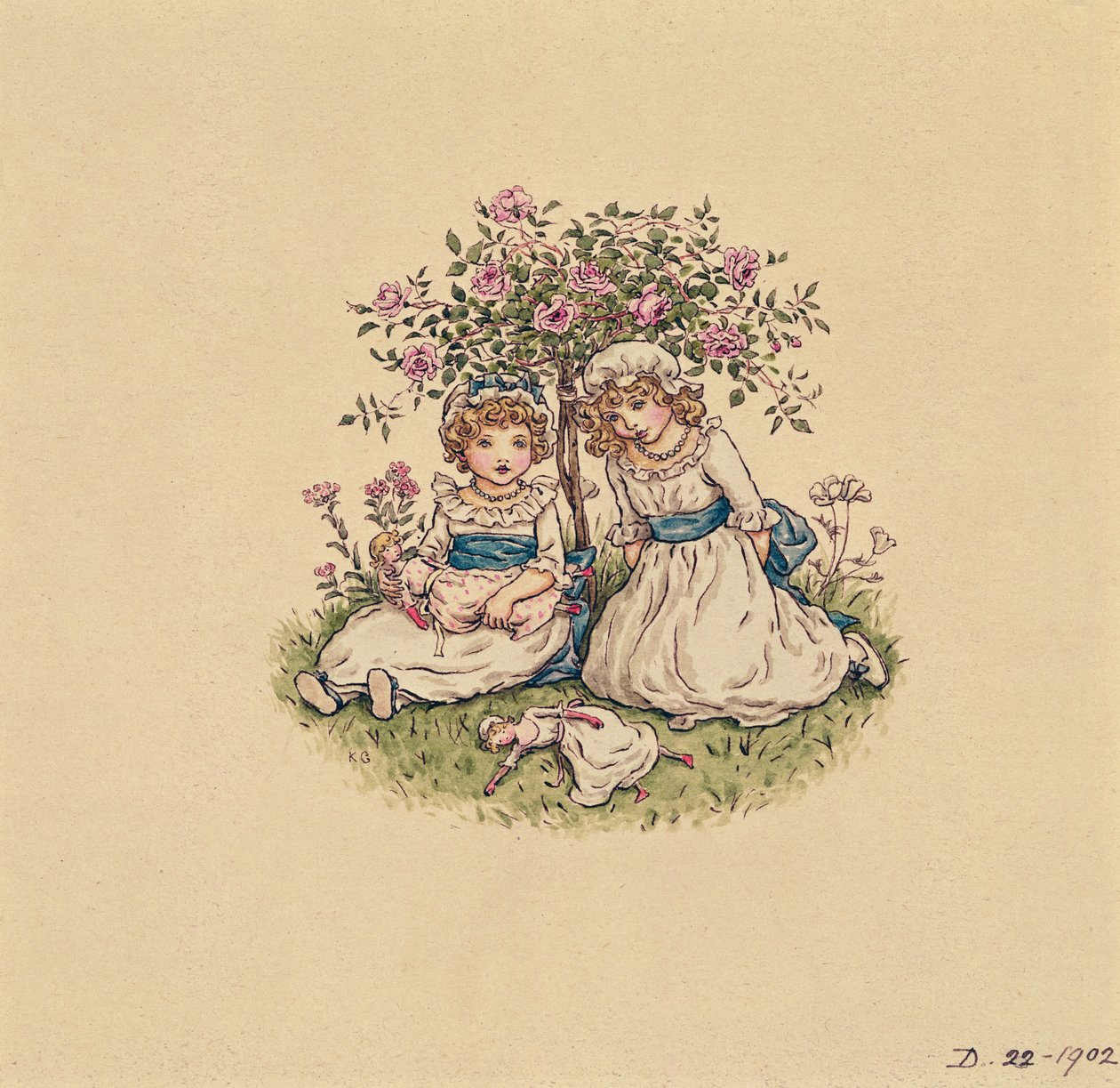 Illusztráció Szent Valentin napra 1902 (wc papíron) alkotó: Kate Greenaway